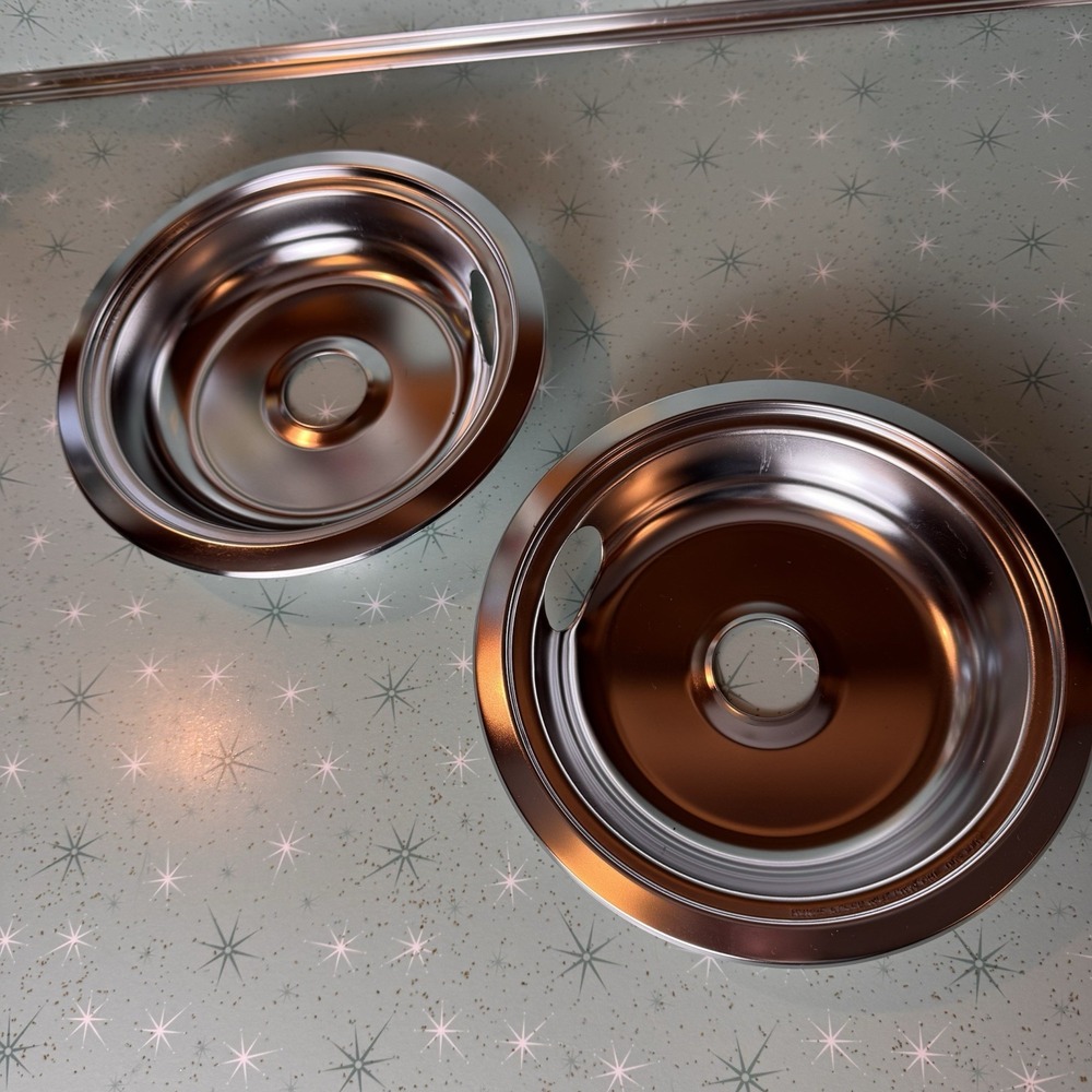 Range Kleen 108A Stainless Drip Tray for Electric Stove 8" Burners Set of 2